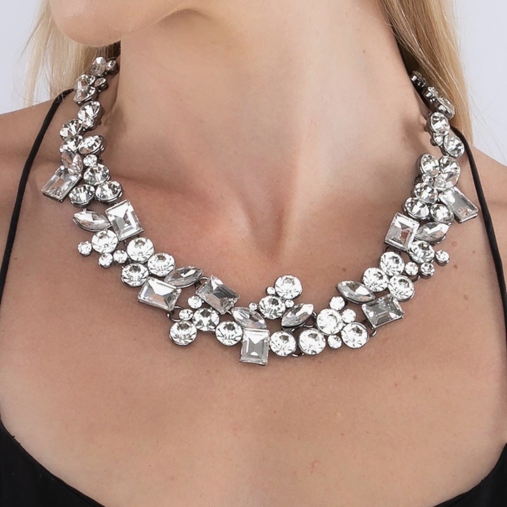 Elegant Silver Crystal Necklace